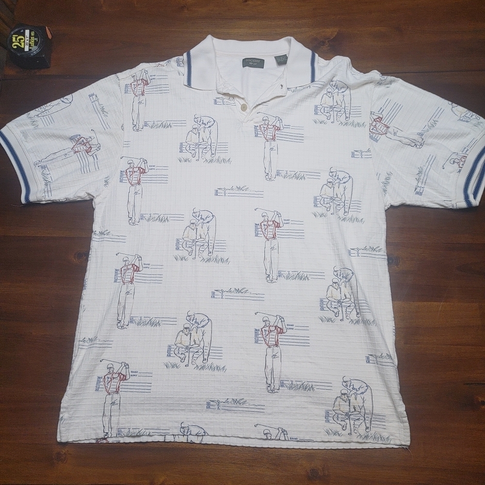 Vintage Dockers Golf Men's Cream Polo Shirt Medium